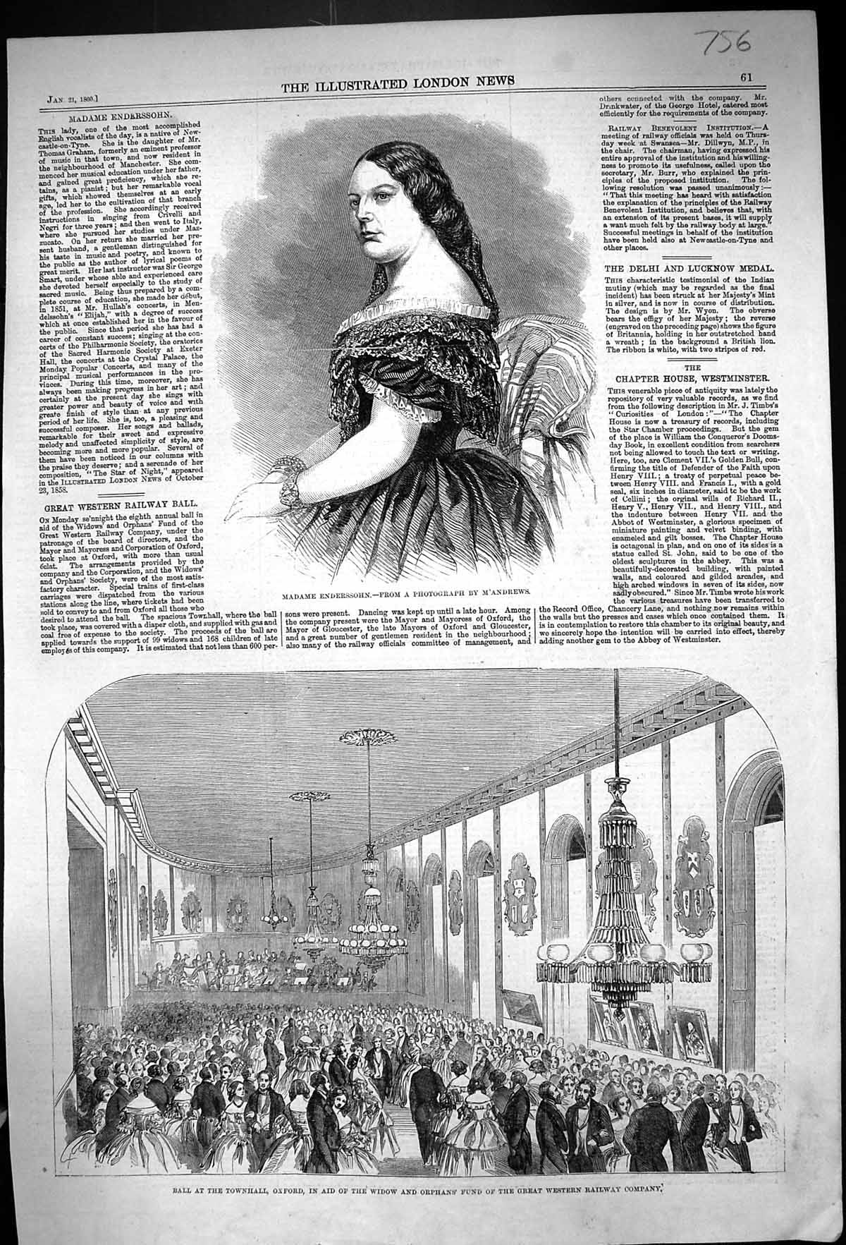 Old 1860 Madame Enderssohn Ball Townhall Oxford Orphans Fund Western Victorian