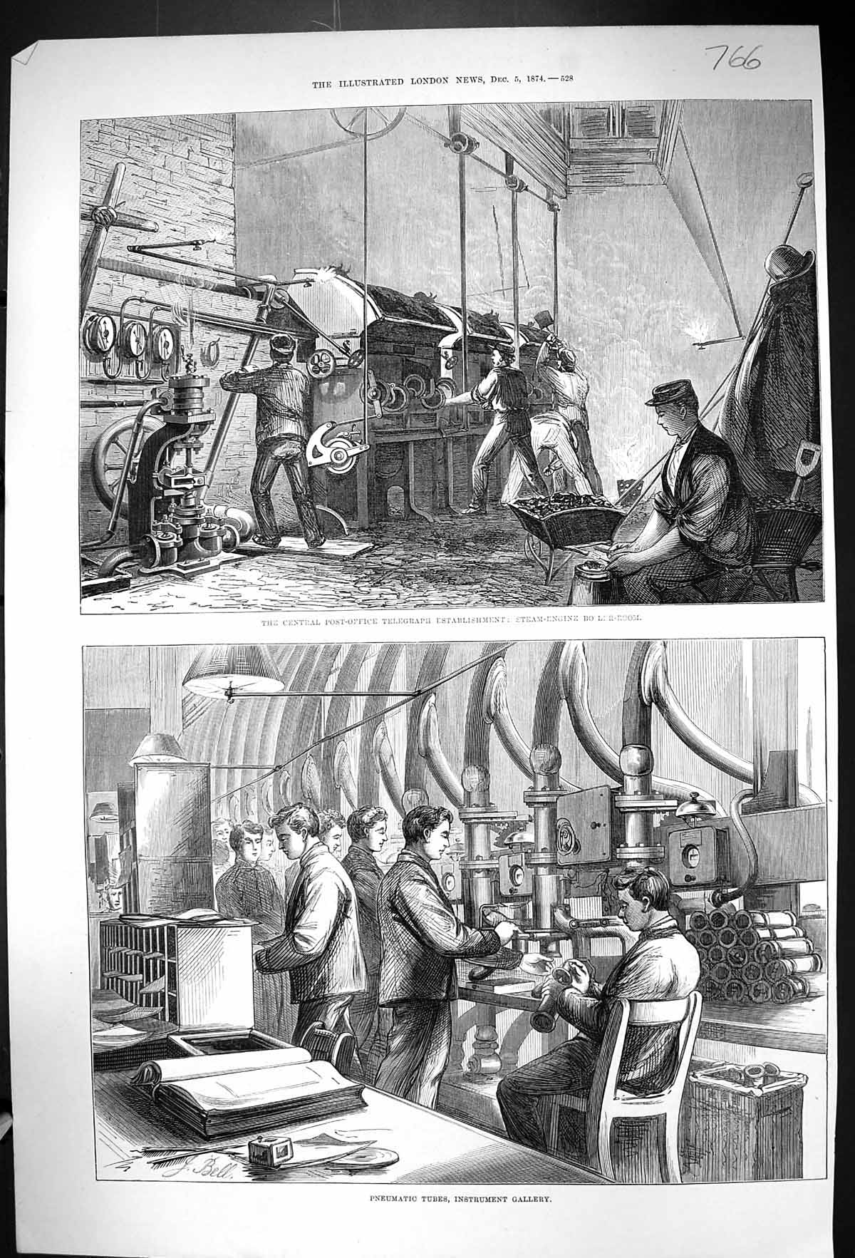 Old 1874 Central Post Office Telegraph Steam-Engine Boiler Room Pneum Victorian