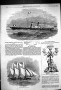 Old 1855 Alliance Southampton Havre Mail Steamer Ship Eckford Webb La Victorian