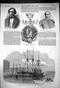 Old 1855 Floating Battery Glatton Ship Bineau French Finance John Cam Victorian