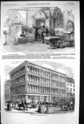 Old 1856 Scene Play First Er Princess Theatre Iron Glass Warehouse Gl Victorian