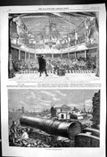 Old Print 1860 Mons Meg Edinburgh Castle Siers Theatre Mourmelon-Le-Gran 19th