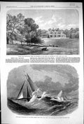 Old 1866 Cutter Match Royal Thames Yacht Vindex Christabel Titness Su Victorian