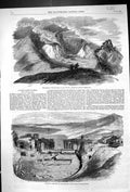 Old 1858 Crater Mount Etna Volcano Mountain Ruins Theatre Taurominium Victorian