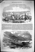 Old Print 1854 War Camp Fusiliers Sebastopol Fort Constantine Siers Ship 19th