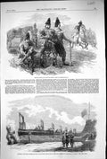 Old Print 1854 Persian Siers War Russia Fort Chanak-Kalfessi Dardanelles 19th