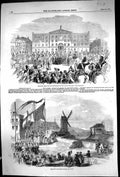 Antique Print 1854 Scots Greys Nottingham War Ceremony Blessing Sea Ostend S