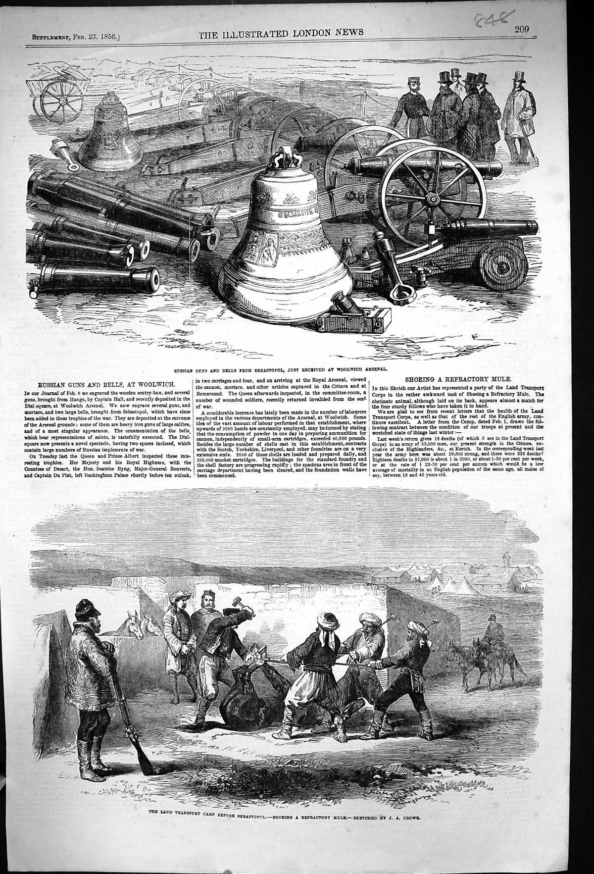 Old 1856 Russian Guns Bells Sebastopol War Woolwich Arsenal Shoeing M Victorian
