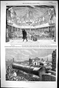 Old Print 1860 Siers Theatre Mourmelon-Le-Grand Chalons Mons Meg Edinbur 19th