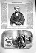 Antique Old Print 1860 Matthew Talbot Baines Drinking Fountain British Museum
