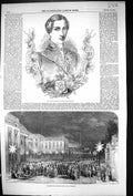 Old 1853 Royal Highness Duke Brabant Illumination Rue De La Loi Bruss Victorian