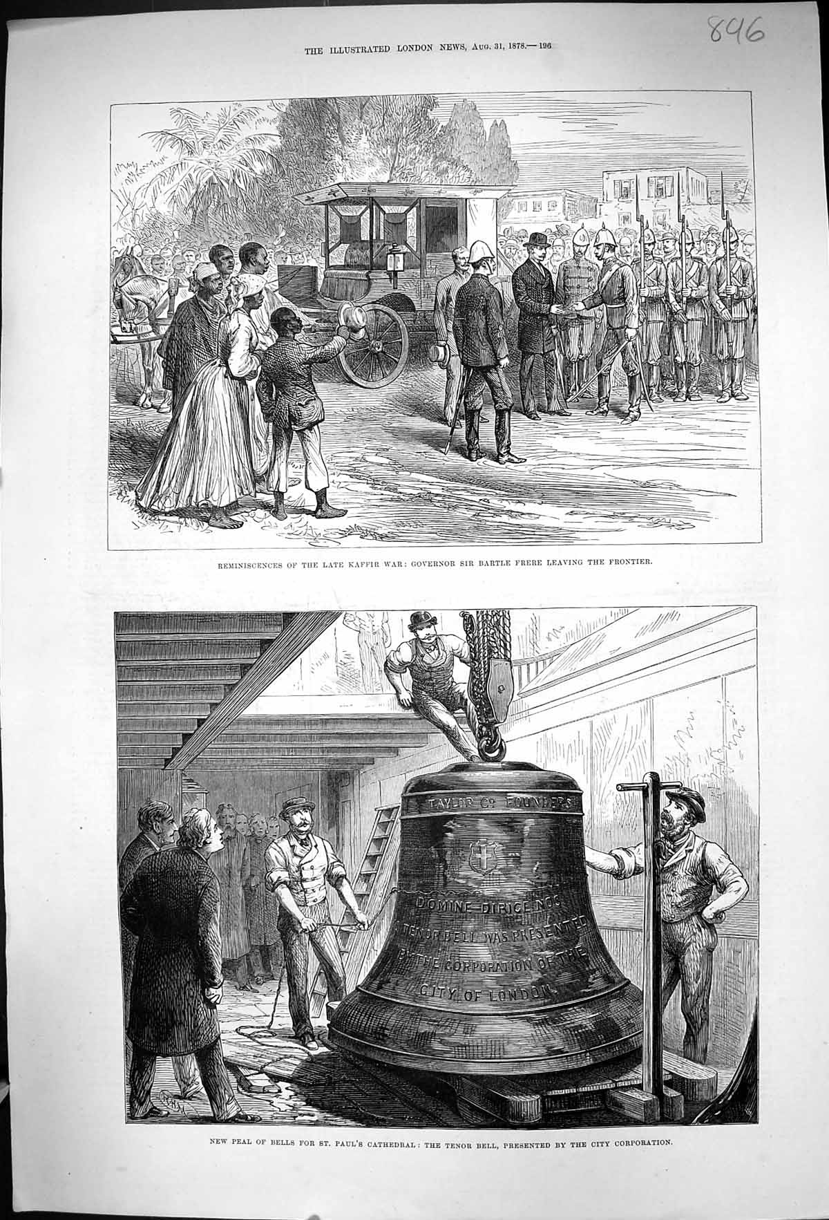 Old 1878 Governor Bartle Frere Peal Bells St. Paul'S Cathedral Tenor Victorian