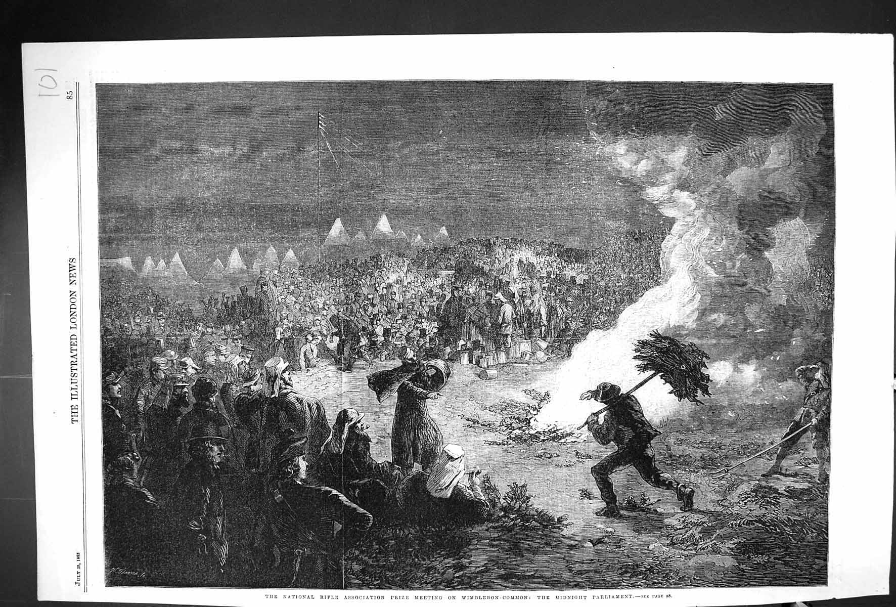 Old 1863 National Rifle Association Prize Meeting Wimbledon Common Sp Victorian