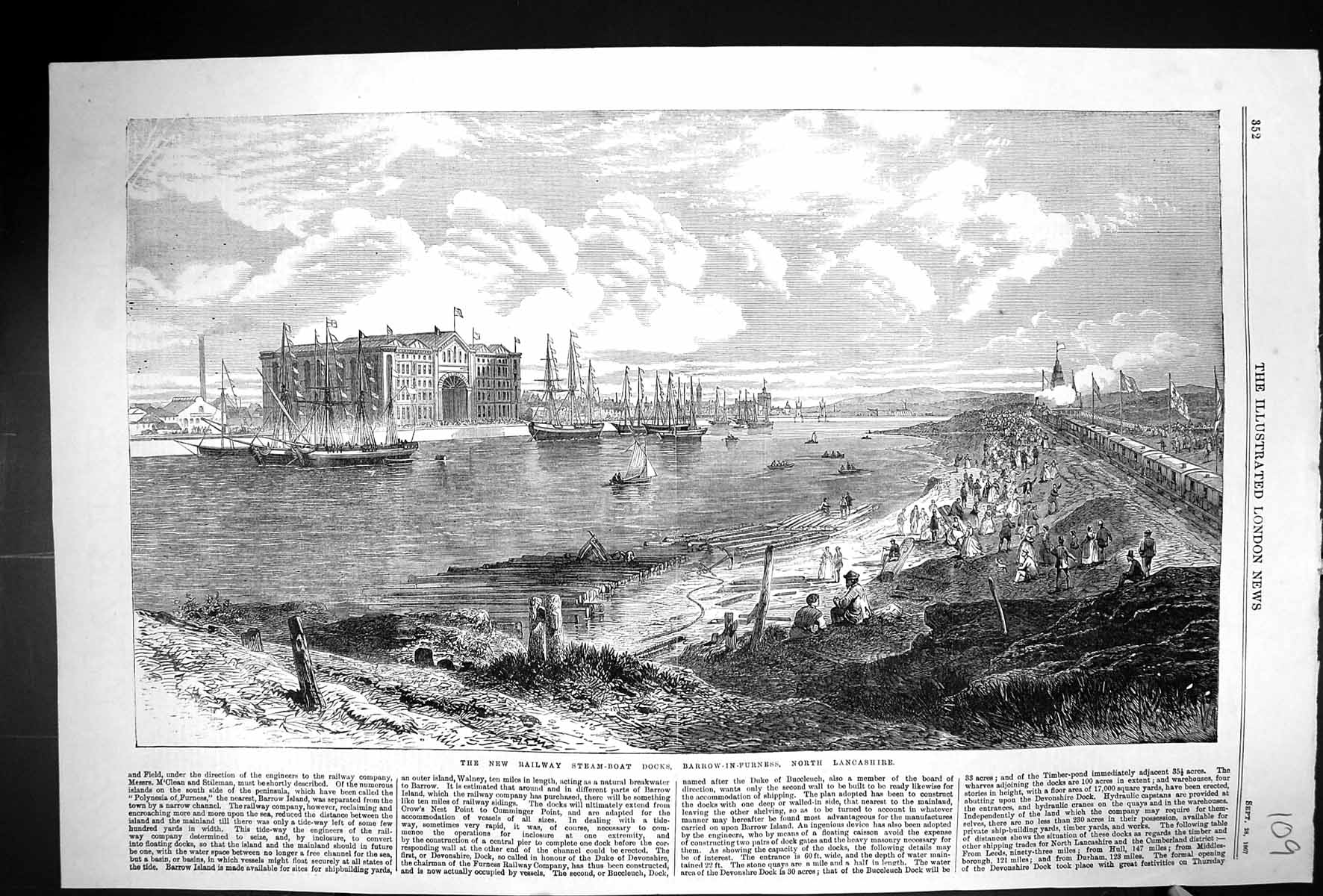 Old 1867 Railway Steam-Boat Docks Barrow-In-Furness North Lancashire Victorian