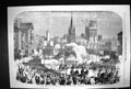 Antique Old Print 1856 Queen England Leeds Procession Passing Clarendon Road