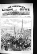 Original Old Antique Print 1874 Royal Visit Coventry Procession Horses Carriage