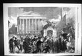 Original Old Antique Print 1866 Spring Shower Street Scene Weather London 19th