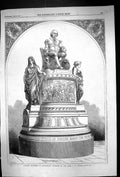 Original Old Antique Print 1862 Plaster Monument Shakspeare Thomas Victorian