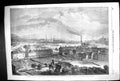 Old Antique Print 1864 View Sheffield Langsett Raod Suburbs Floods River 19th