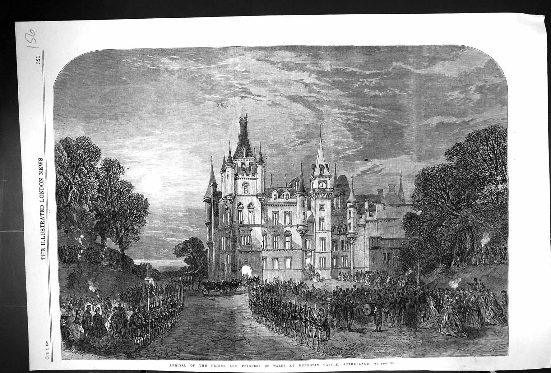 Old 1866 Arrival Prince Wales Dunrobin Castle Golspie Sutherland Fine Victorian