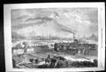 Antique Old Print 1864 View Sheffield Langsett Road Flooded Suburbs Houses 19th