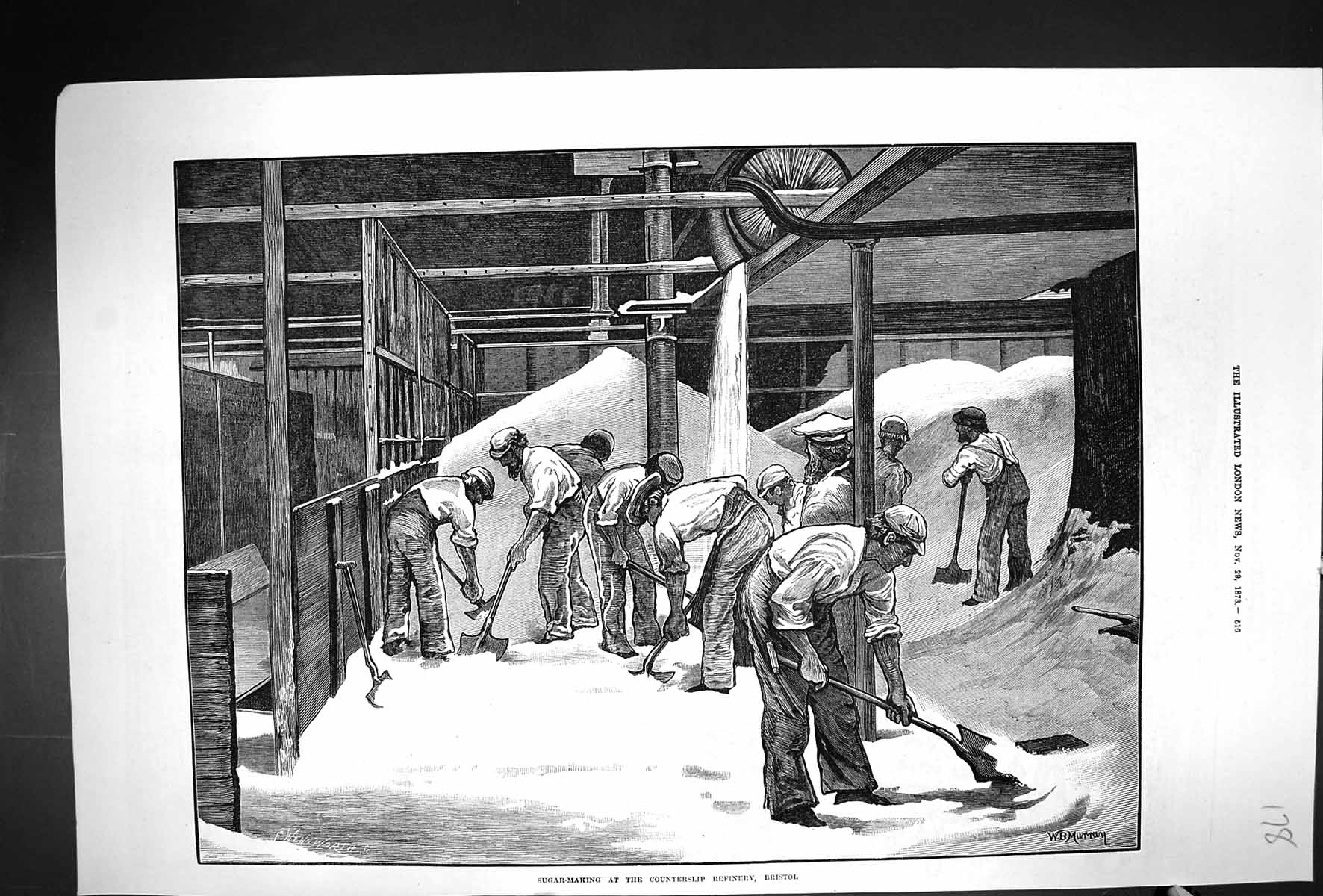Old 1873 Sugar Making Counterslip Refinery Bristol Industry Fine Art Victorian