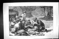 Old Antique Print 1879 Picnic Scene Burnham Beeches Countryside Fine Art 19th
