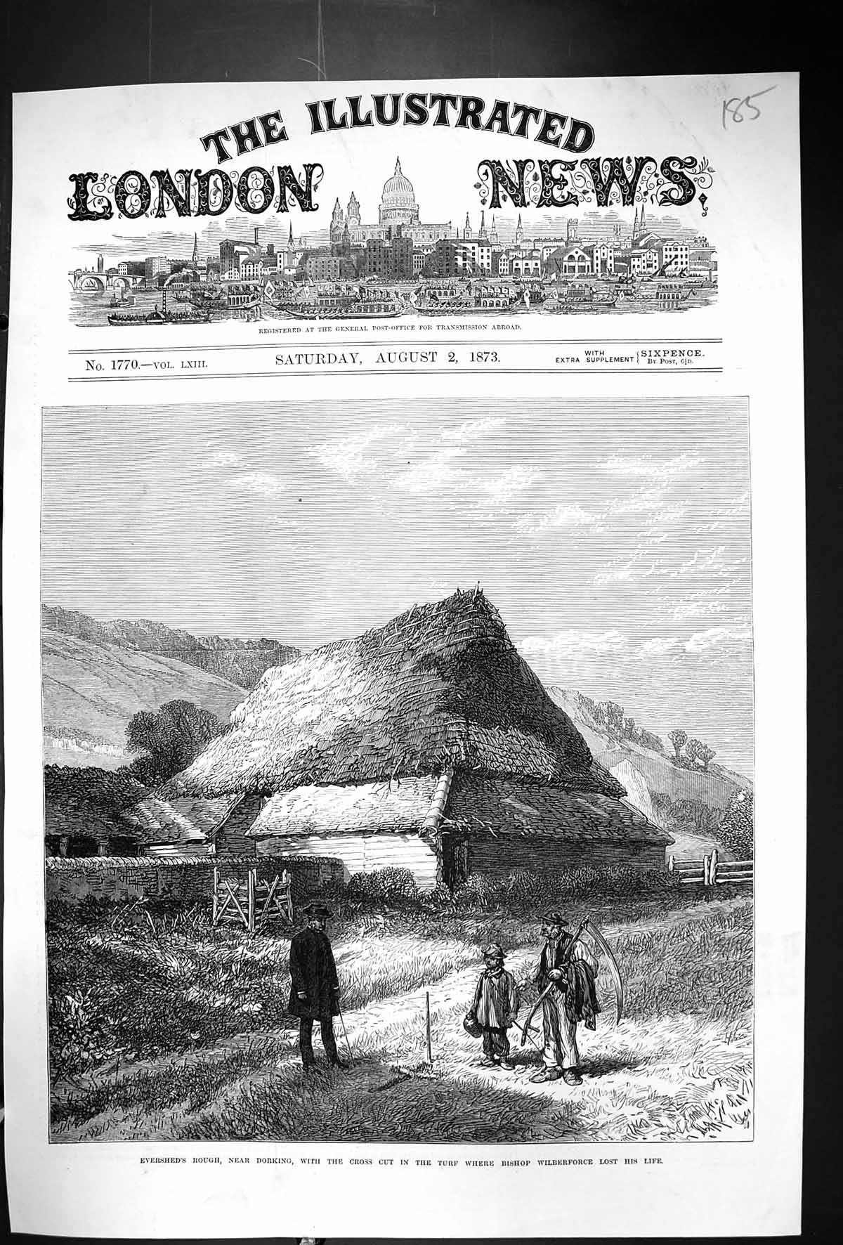 Antique Print 1873 Evershed Rough Dorking Cross Cut Turf Bishop Wilberforce
