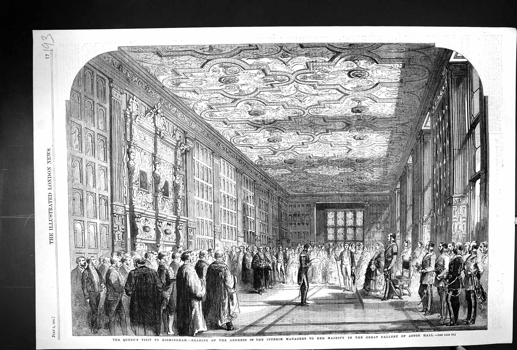 Old 1858 Queen Visit Birmingham Reading Address Interim Managers Gall Victorian