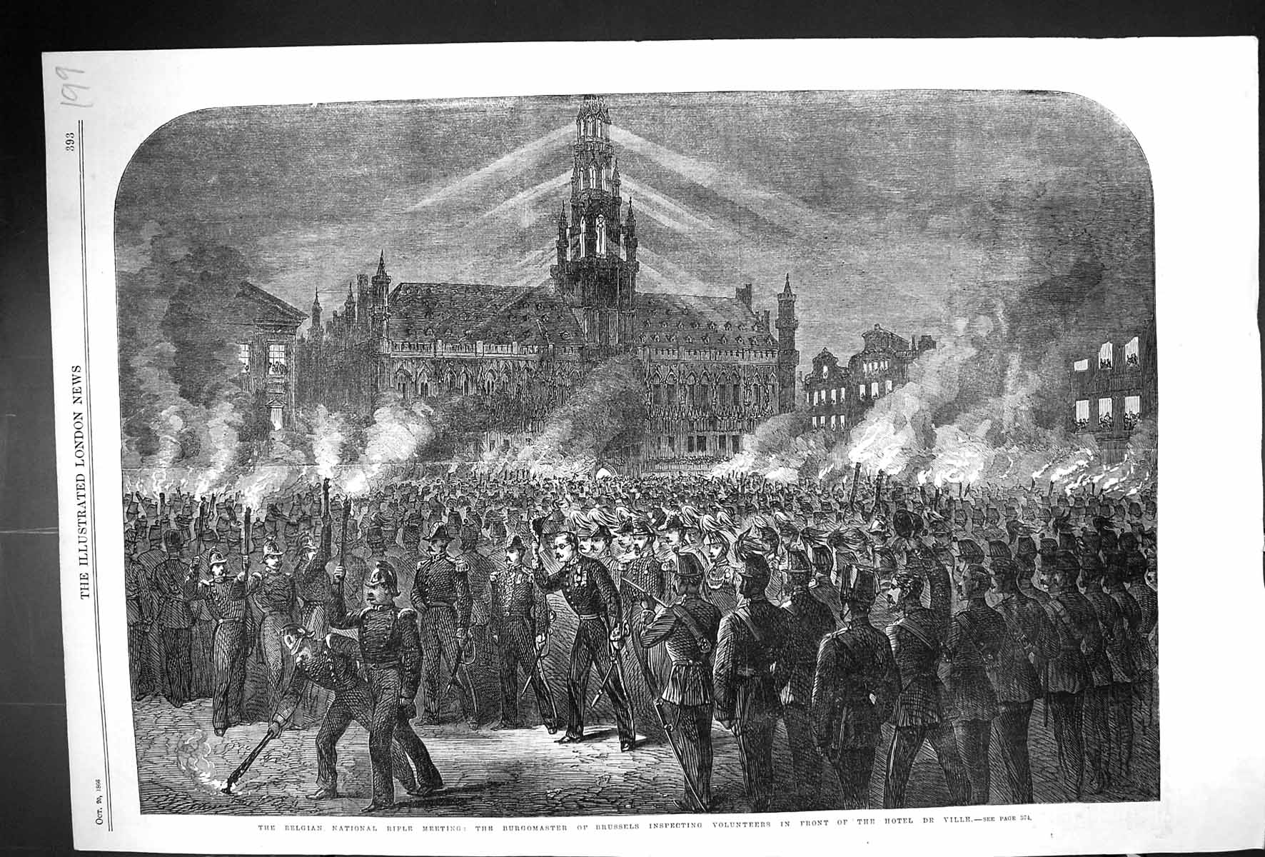 Old 1866 Belgian National Rifle Meeting Burgomaster Brussels Hotel De Victorian