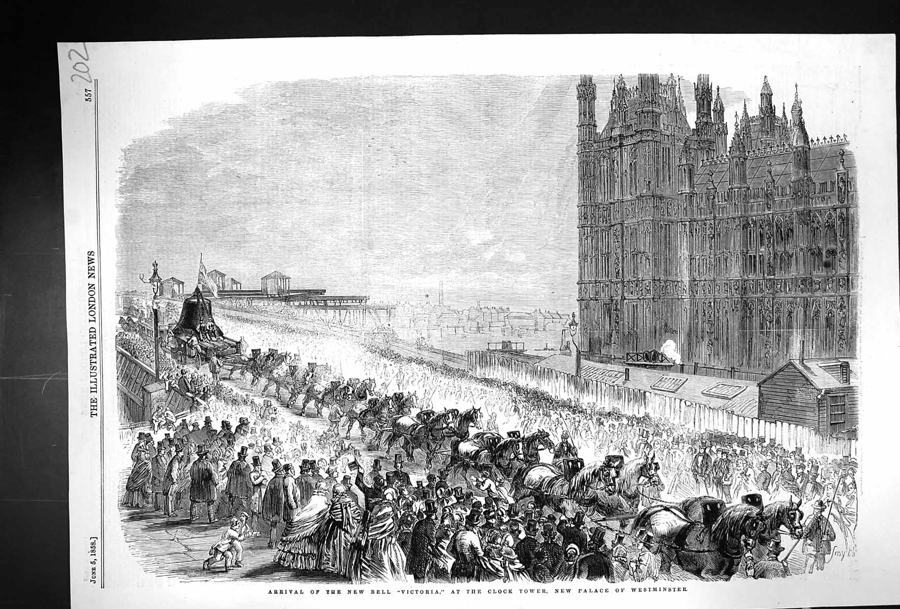 Old 1858 Arrival Bell Victoria Clock Tower Palace Westminster London Victorian