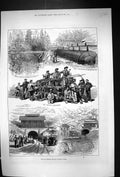 Old 1877 St. Gothard Railway Tunnel Works Boring Machine Bridge Albin Victorian