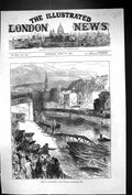 Antique Old Print 1877 Scene Disaster Widcombe Foot Bridge Bath River Boats
