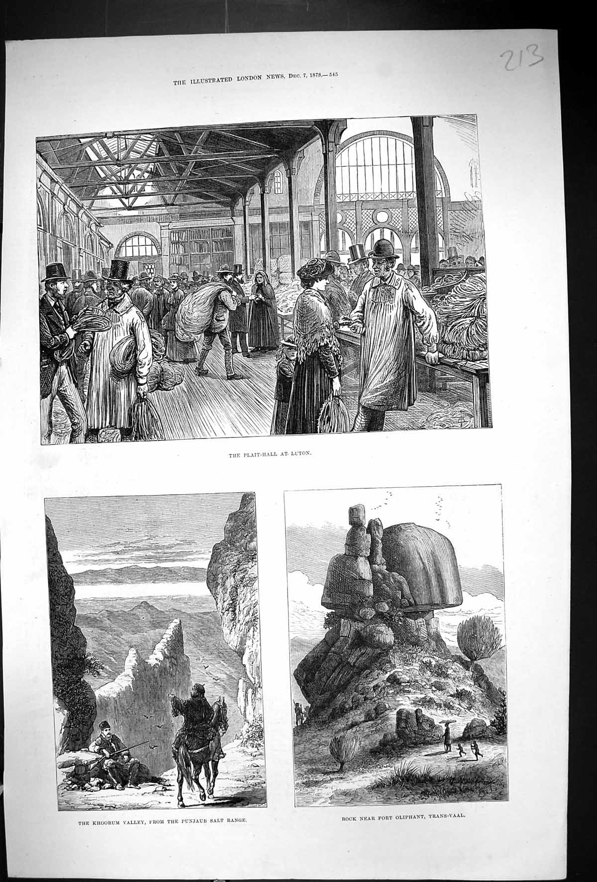 Old 1878 Plait Hall Luton Khoorum Valley Punjaub Salt Rock Oliphant T Victorian