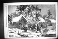 Original Old Antique Print 1856 Bear Hunting Sweden Snow Skis Dogs Sport 19th
