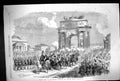 Original Old Antique Print 1856 Solemn Entry Emperor Russia Moscow Siers War