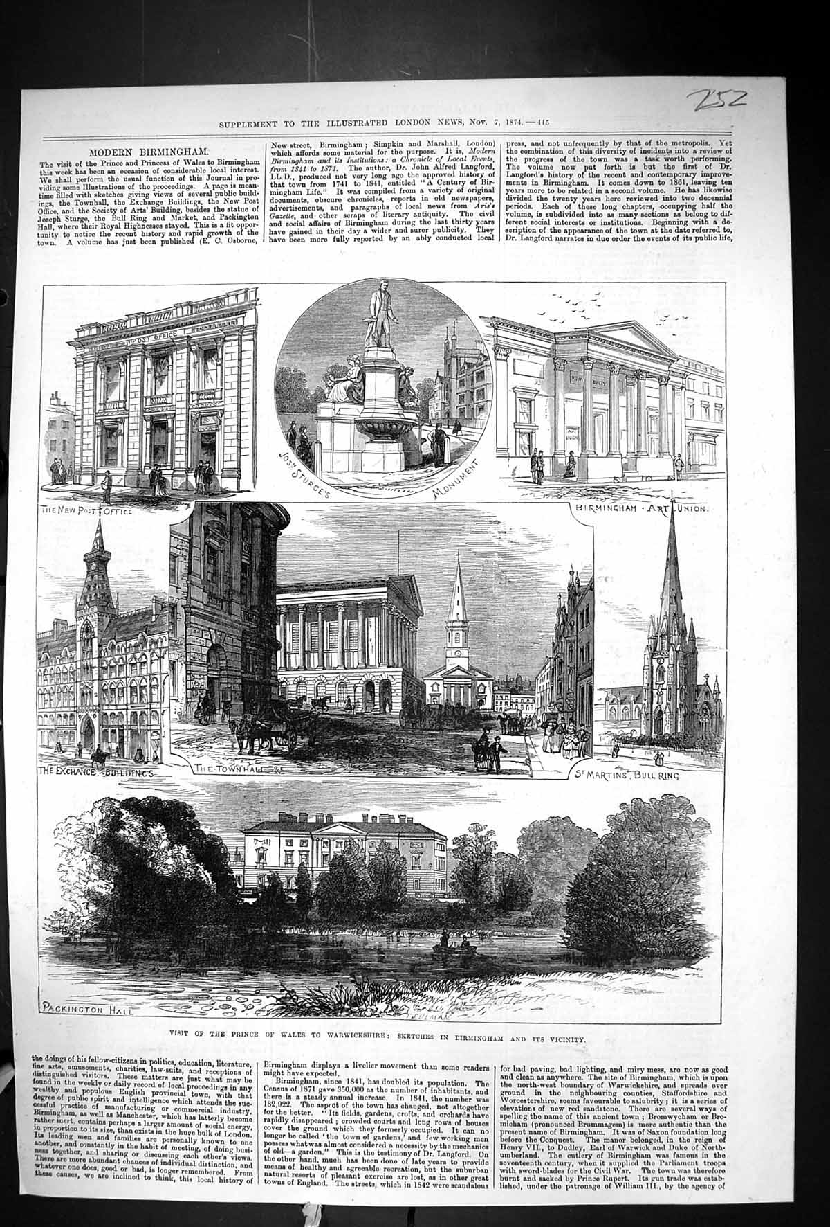 Old 1874 Prince Wales Warwickshire Packington Post Office Martin'S Bu Victorian