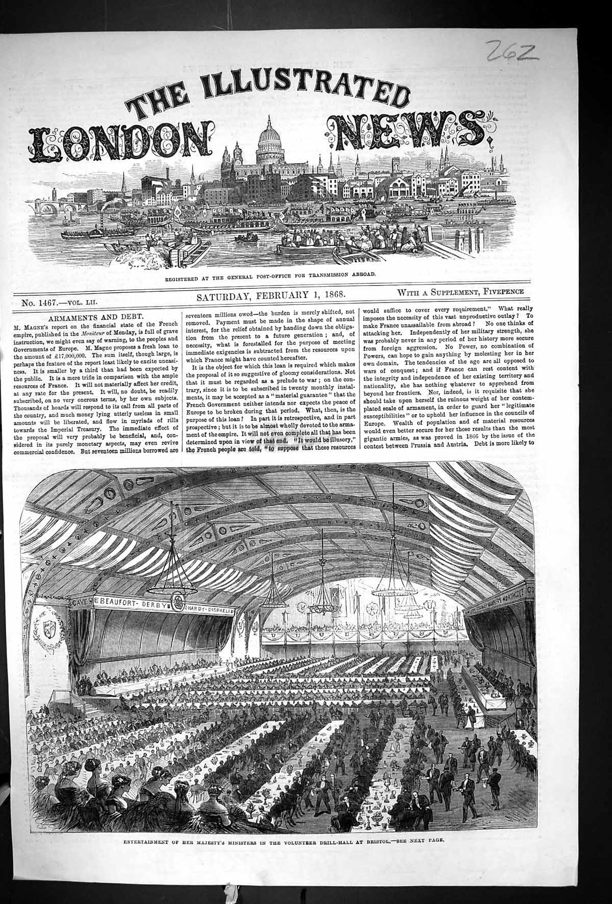 Old 1868 Entertainment Majesty Queen Ministers Volunteer Drill Hall B Victorian