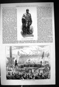 Old 1877 Statue Robert Burns Glasgow Unveiling Lord Houghton Scotland Victorian