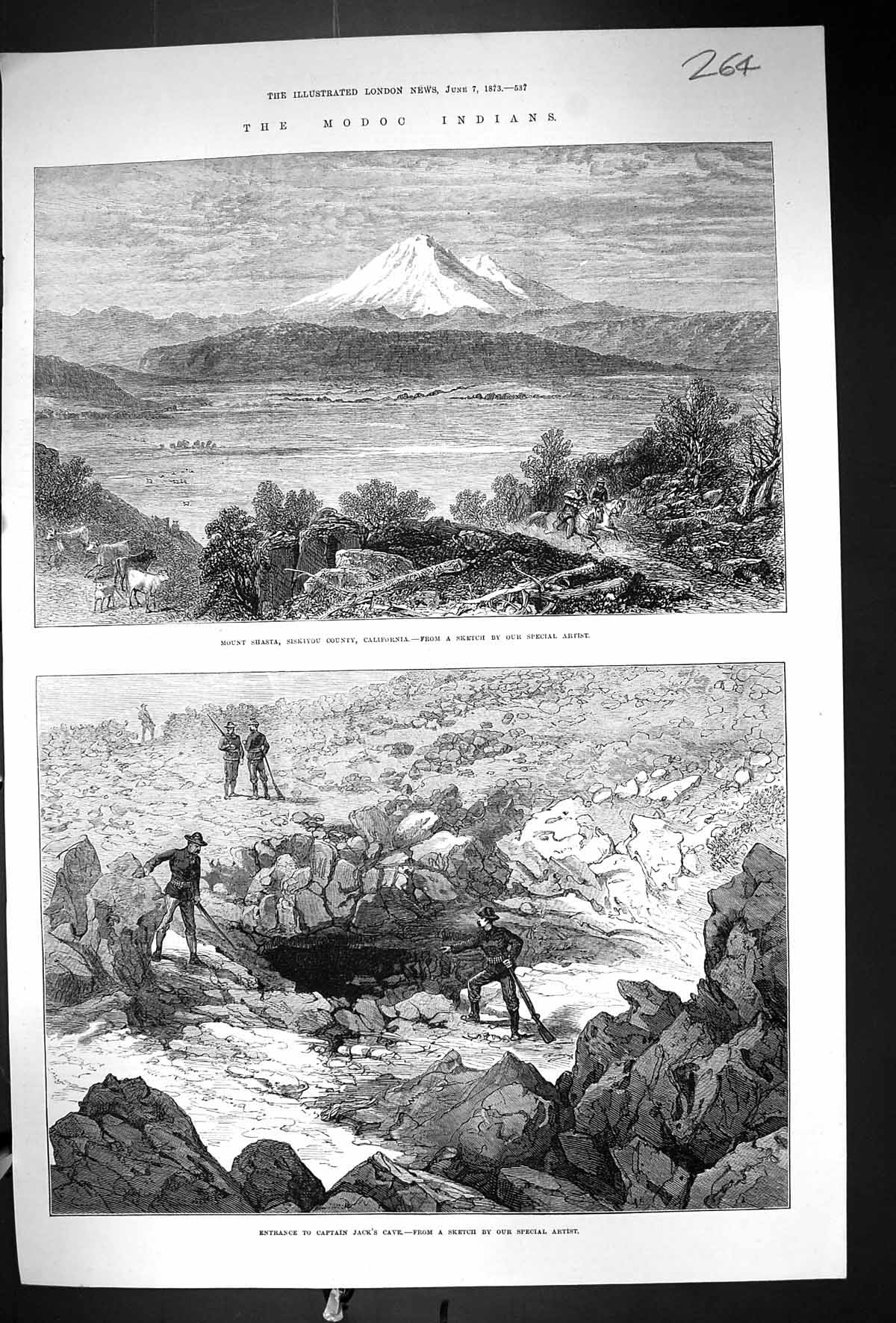 Old 1873 Modoc Indians Mount Shasta Siskiyou California Captain Jack Victorian
