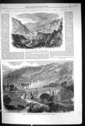 Old 1864 View Village Quarries Holwell Bath Aqueduct Kennet Avon Cana Victorian
