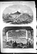 Original Old Antique Print 1864 Shakspeare Pavilion Stratford-On-Avon Interior