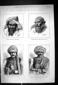 Old 1879 Afhgan Portraits Mahzum Khugiani Mohammed Gunge Khan Lalpoor Victorian