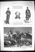 Old Print 1881 Border Rifles Roxburgh Mounted Siers Macdonald Aberdeensh 19th
