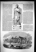 Old 1857 Marble Statue Queen Peel Park Salford Leicester Hitchin Rail Victorian