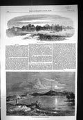 Antique Print 1858 Yan Yean Waterworks Melbourne Australia View Fort Saugor
