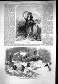 Old 1857 Little Scarecrow Girl Deep Snow Massachusetts Street Scene B Victorian