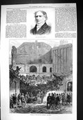 Old Antique Print 1877 Lord Neaves Burning Brooklyn Theatre Fire America 19th
