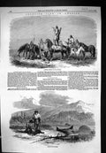 Old 1858 Frontier Life America Pawnees Indians Trapping Beaver Huntin Victorian