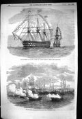 Antique Print 1856 Navy War Pivot Ship Rodney London Signal Gun-Boat Attack